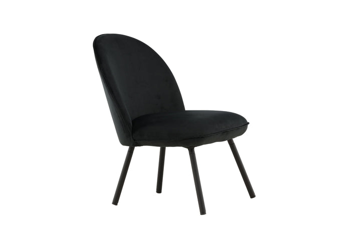 Venture Home Polar Single Sofa - Black / Black Velvet
