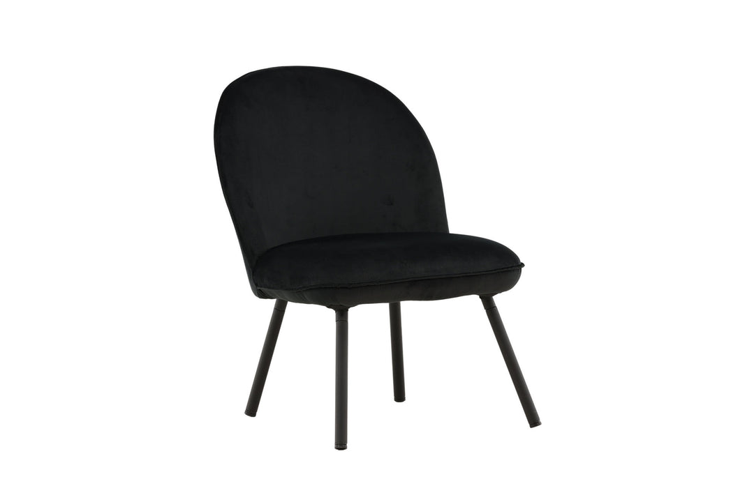 Venture Home Polar Single Sofa - Black / Black Velvet