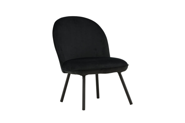 Venture Home Polar Single Sofa - Black / Black Velvet