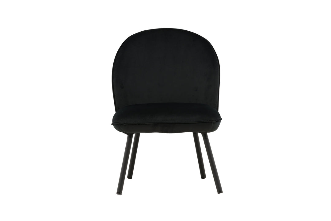 Venture Home Polar Single Sofa - Black / Black Velvet