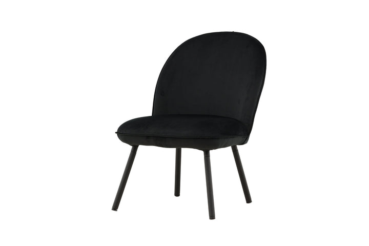 Venture Home Polar Single Sofa - Black / Black Velvet
