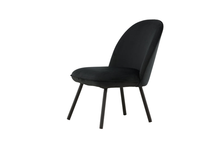Venture Home Polar Single Sofa - Black / Black Velvet