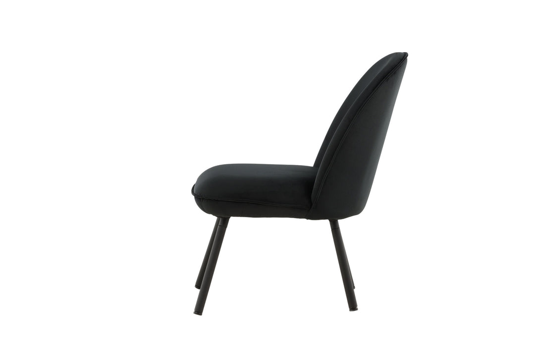 Venture Home Polar Single Sofa - Black / Black Velvet