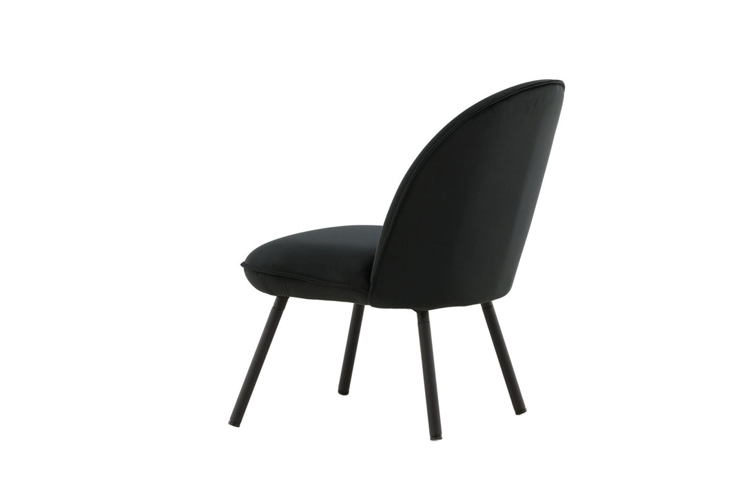 Venture Home Polar Single Sofa - Black / Black Velvet