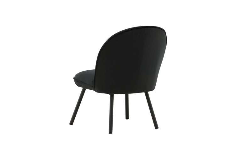 Venture Home Polar Single Sofa - Black / Black Velvet