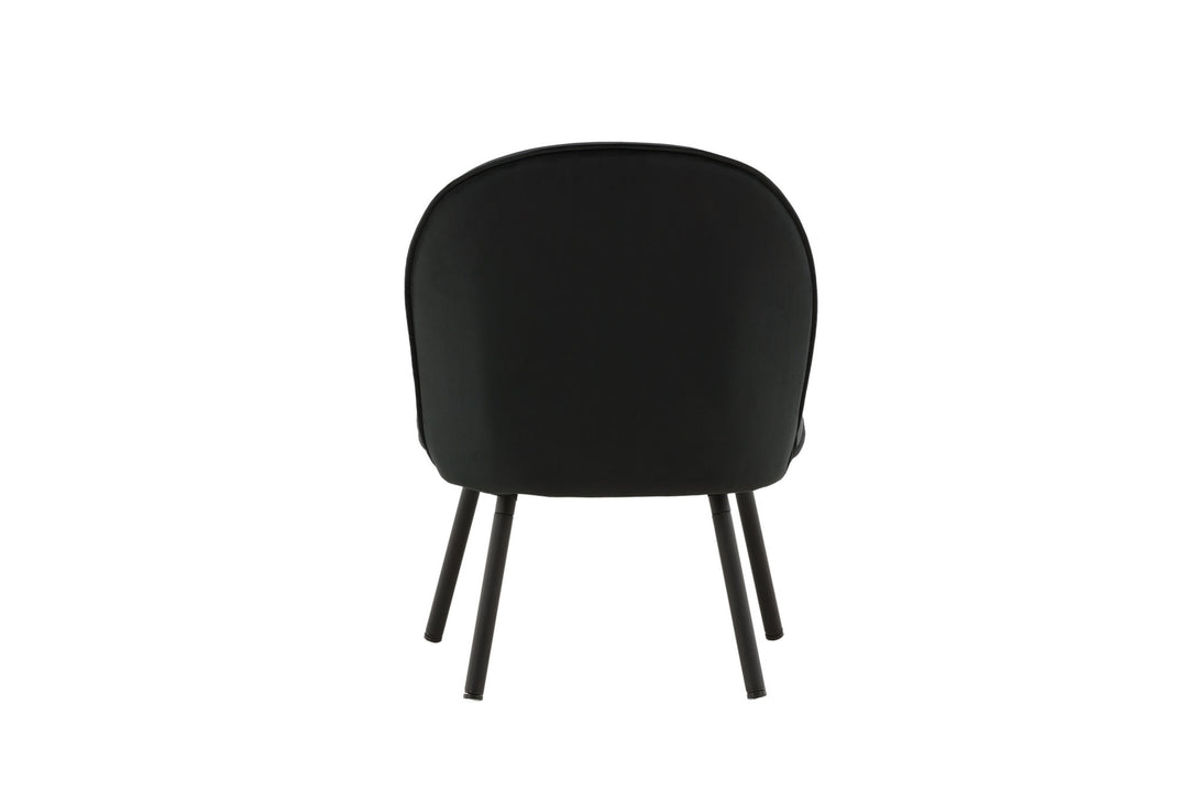 Venture Home Polar Single Sofa - Black / Black Velvet