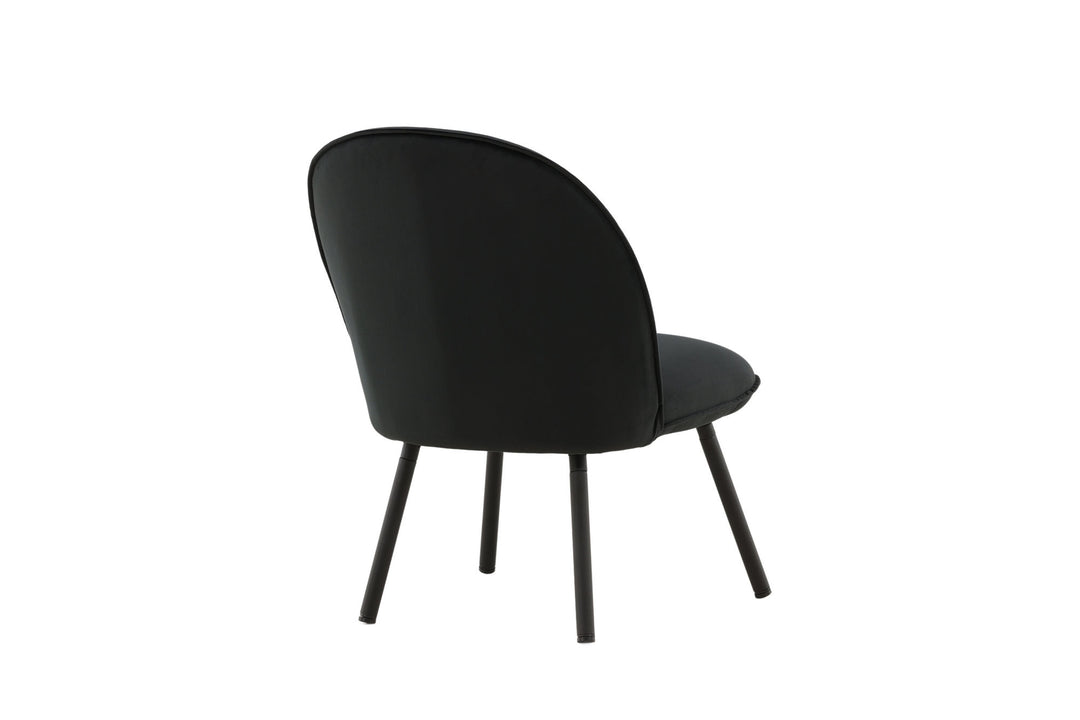 Venture Home Polar Single Sofa - Black / Black Velvet