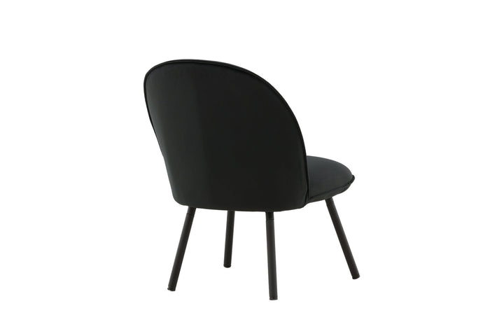 Venture Home Polar Single Sofa - Black / Black Velvet