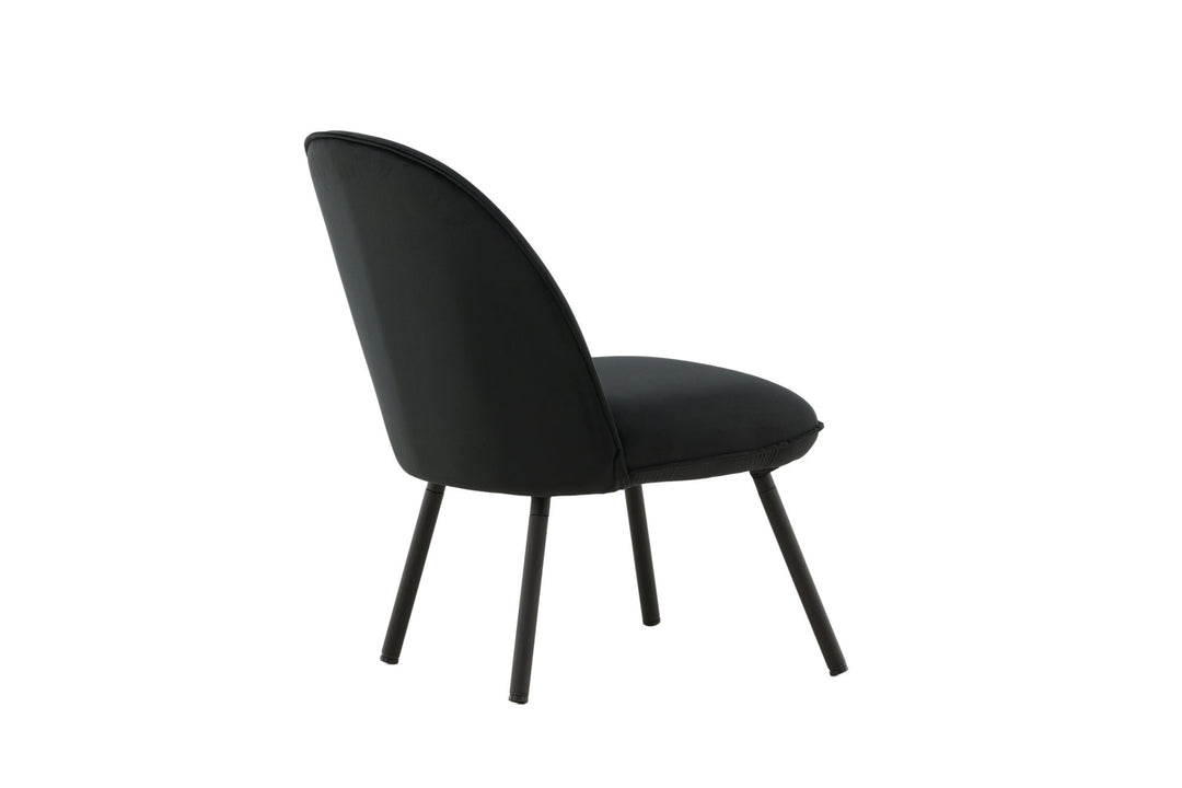 Venture Home Polar Single Sofa - Black / Black Velvet