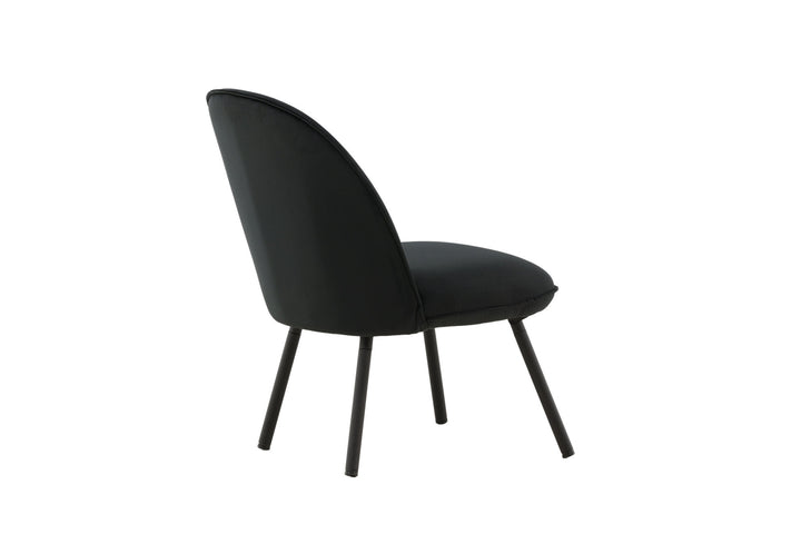 Venture Home Polar Single Sofa - Black / Black Velvet