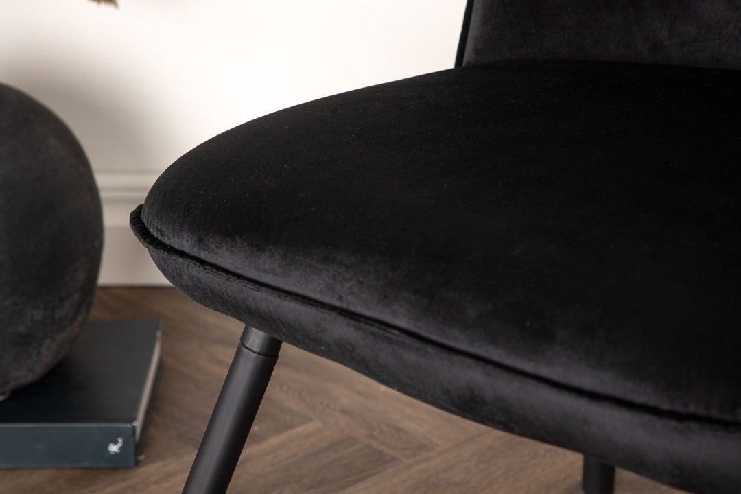 Venture Home Polar Single Sofa - Black / Black Velvet