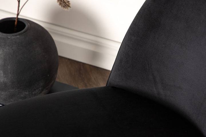 Venture Home Polar Single Sofa - Black / Black Velvet