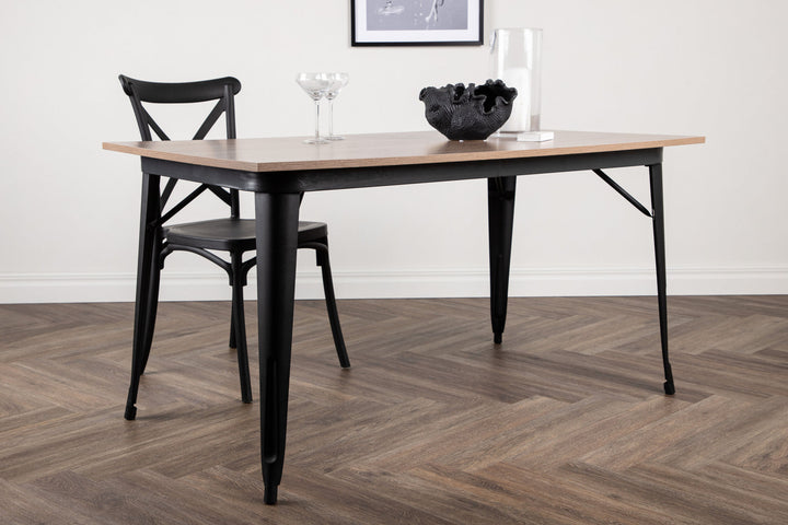 Venture Home Tempe Dining Table - Black / Walnut MDF