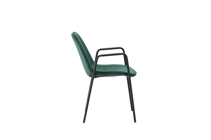Vind Klädesholmen Dining Chair 2-pack - Black / Dark Green Velvet