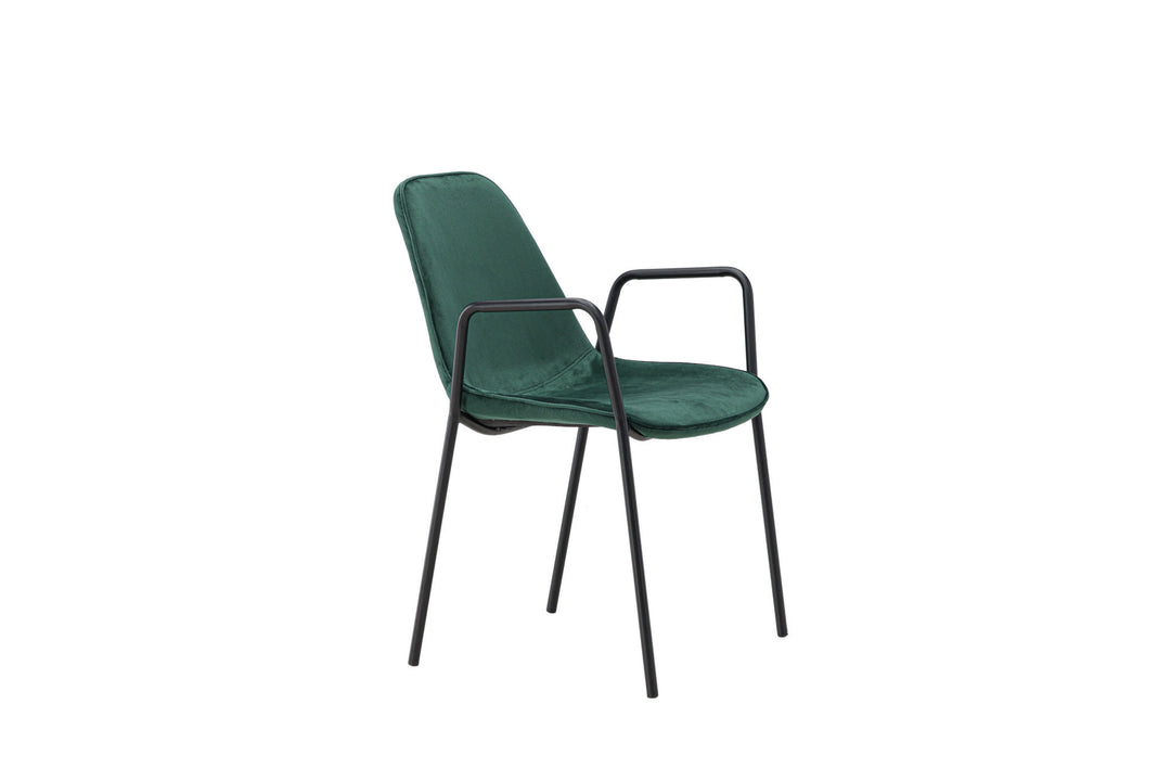 Vind Klädesholmen Dining Chair 2-pack - Black / Dark Green Velvet