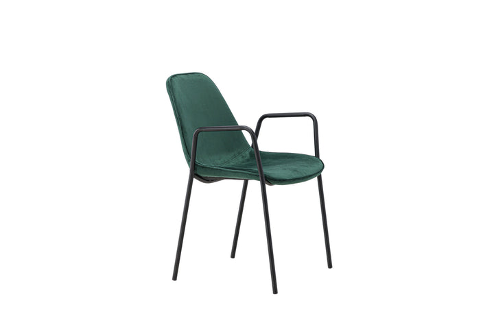 Vind Klädesholmen Dining Chair 2-pack - Black / Dark Green Velvet