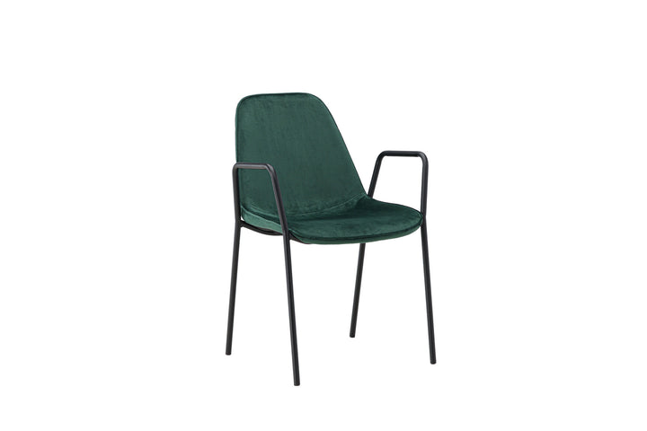 Vind Klädesholmen Dining Chair 2-pack - Black / Dark Green Velvet