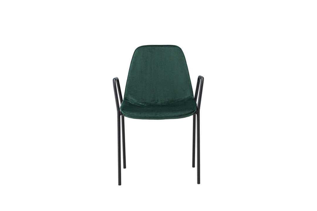 Vind Klädesholmen Dining Chair 2-pack - Black / Dark Green Velvet