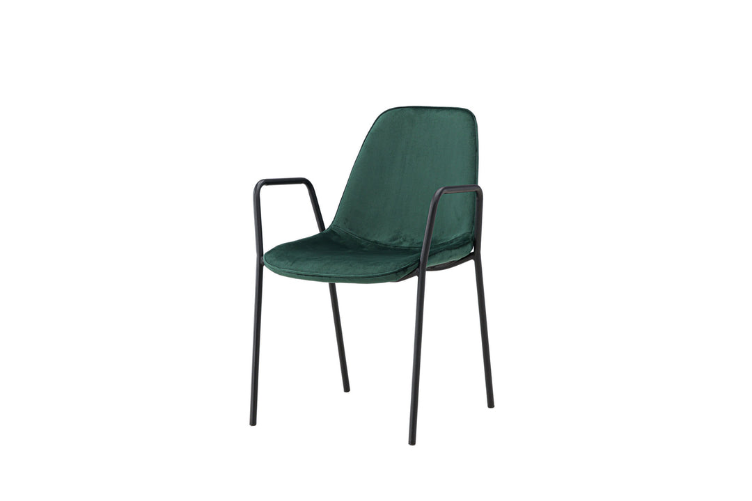 Vind Klädesholmen Dining Chair 2-pack - Black / Dark Green Velvet