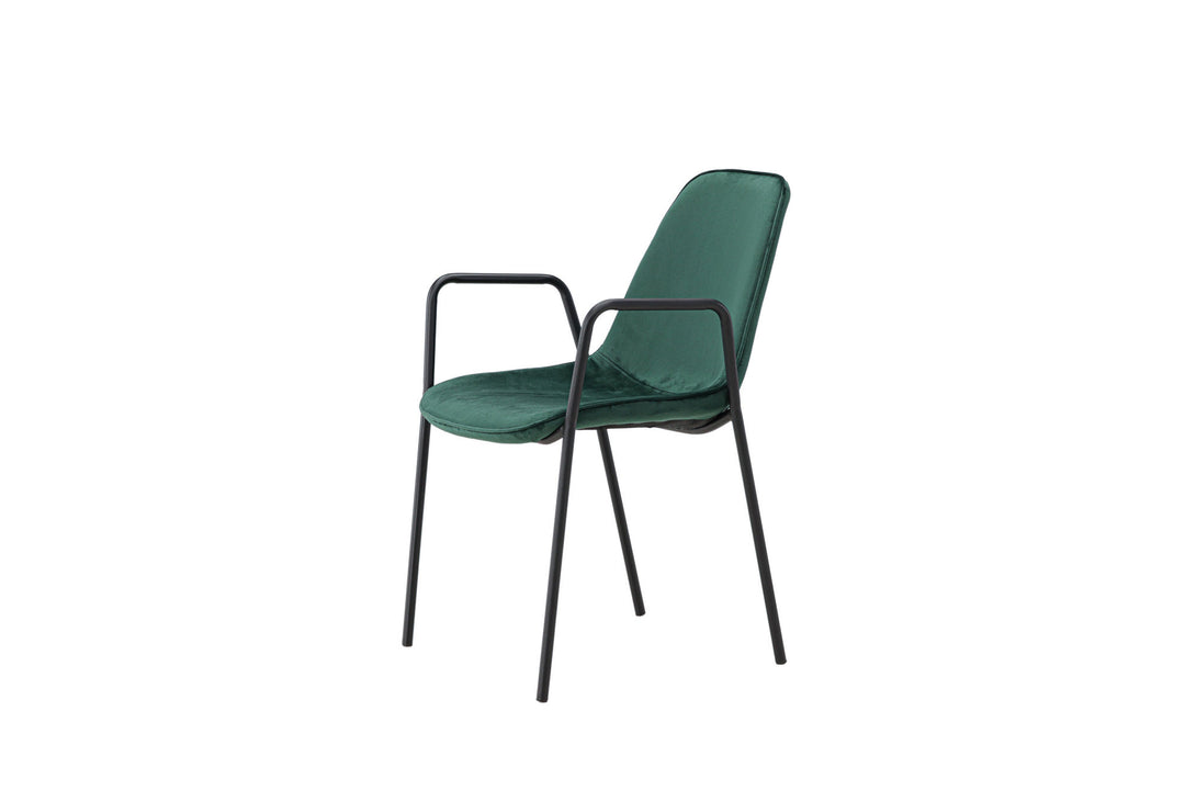 Vind Klädesholmen Dining Chair 2-pack - Black / Dark Green Velvet