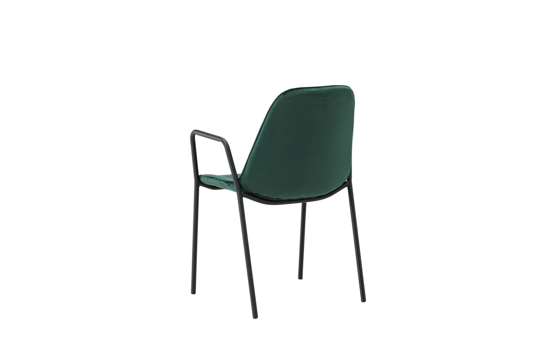 Vind Klädesholmen Dining Chair 2-pack - Black / Dark Green Velvet