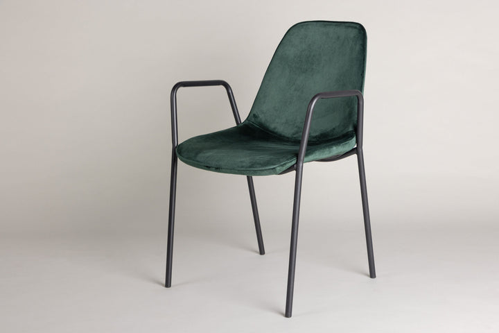Vind Klädesholmen Dining Chair 2-pack - Black / Dark Green Velvet