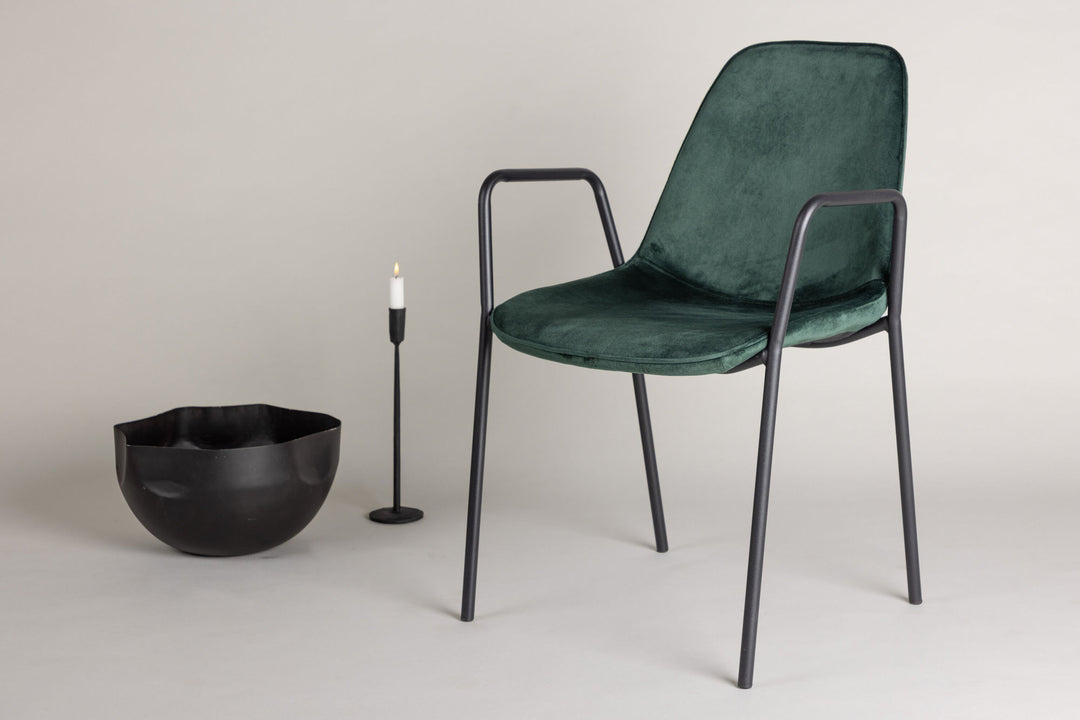 Vind Klädesholmen Dining Chair 2-pack - Black / Dark Green Velvet