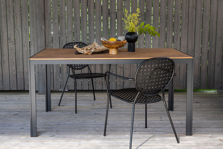 Venture Home Break Diningtable Alumnium - Black / Nature Rectangular 90*150*