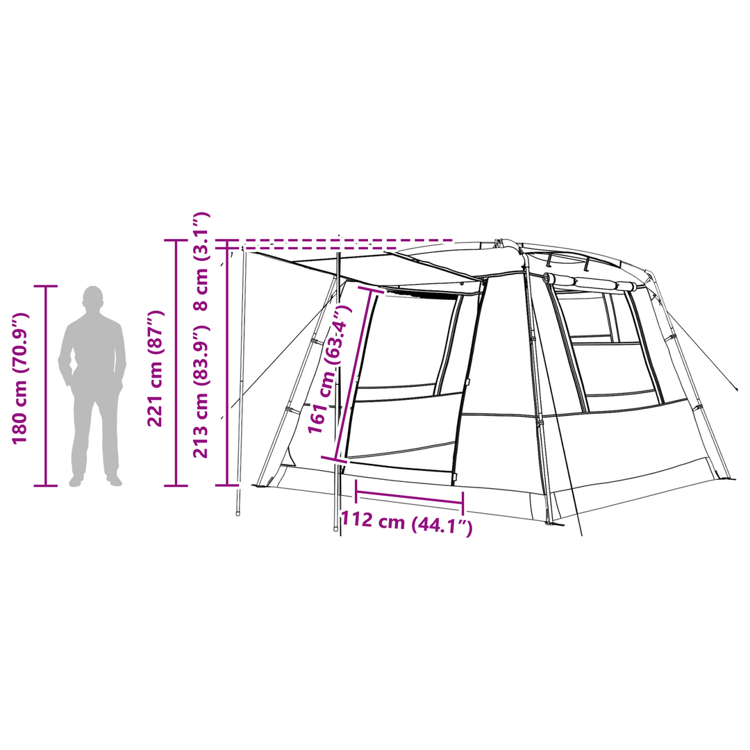 Party Tent Grøn 10-personers 185T Polyester med PU Coating