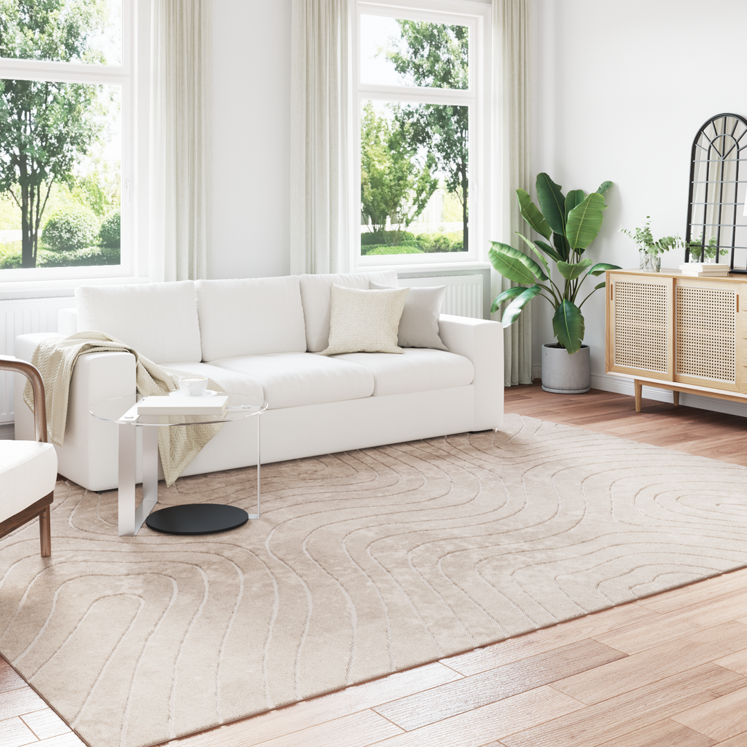 Områdetæpper Rektangulær PALMERAS Beige 200 x 280 cm Polyester
