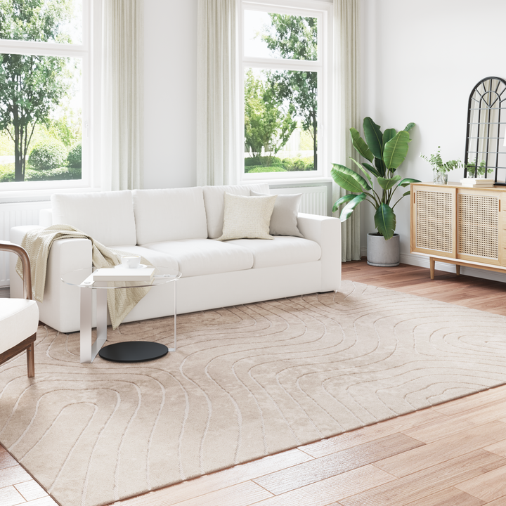 Områdetæpper Rektangulær PALMERAS Beige 200 x 280 cm Polyester