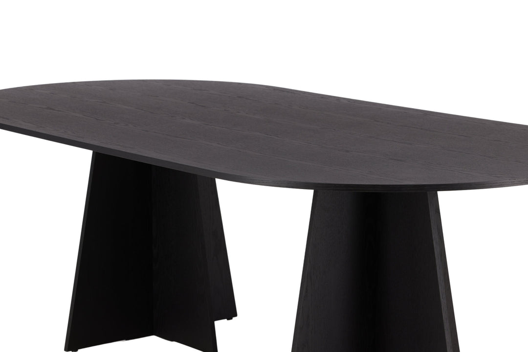 Venture Home Bootcut Oval Dining Table - Black / Black Fanéer