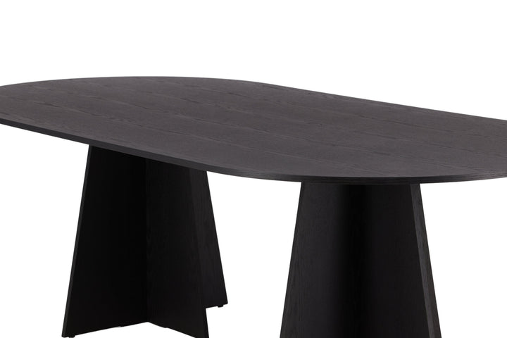 Venture Home Bootcut Oval Dining Table - Black / Black Fanéer