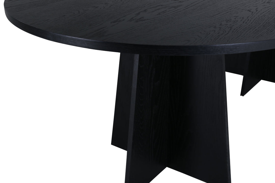Venture Home Bootcut Oval Dining Table - Black / Black Fanéer