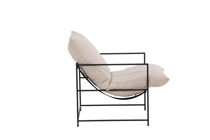 Venture Home Sedalia Single Sofa - Black / White Linen fabric