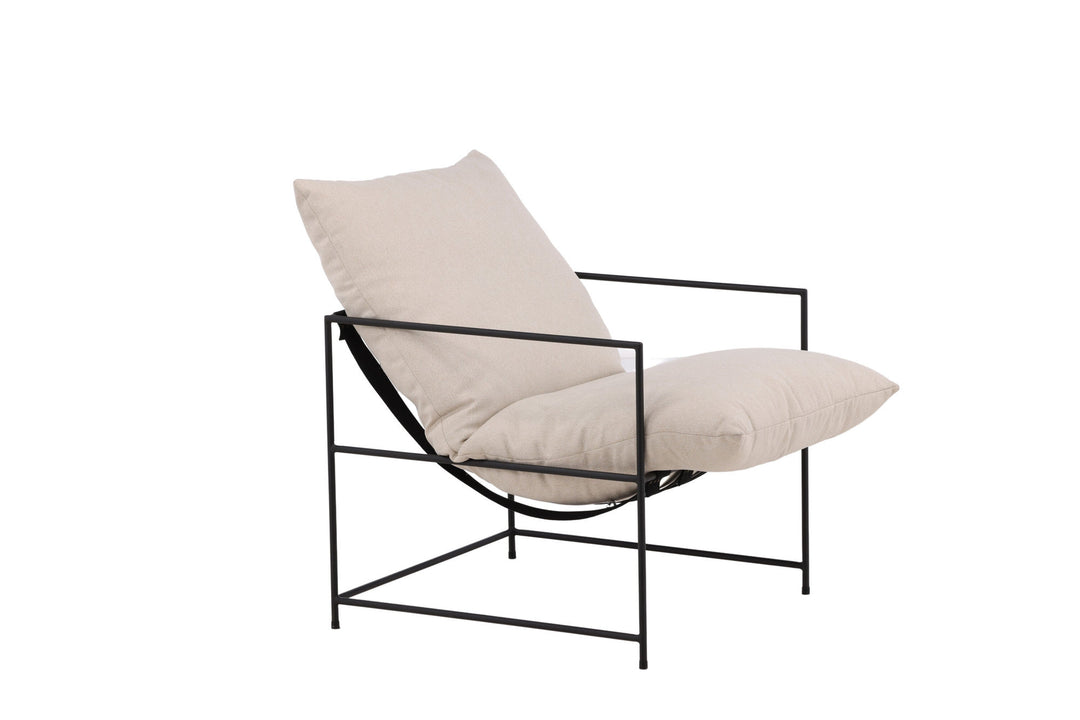Venture Home Sedalia Single Sofa - Black / White Linen fabric