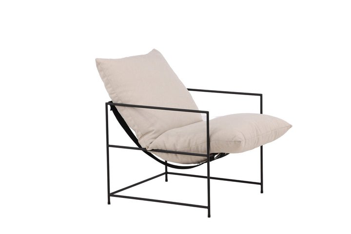 Venture Home Sedalia Single Sofa - Black / White Linen fabric