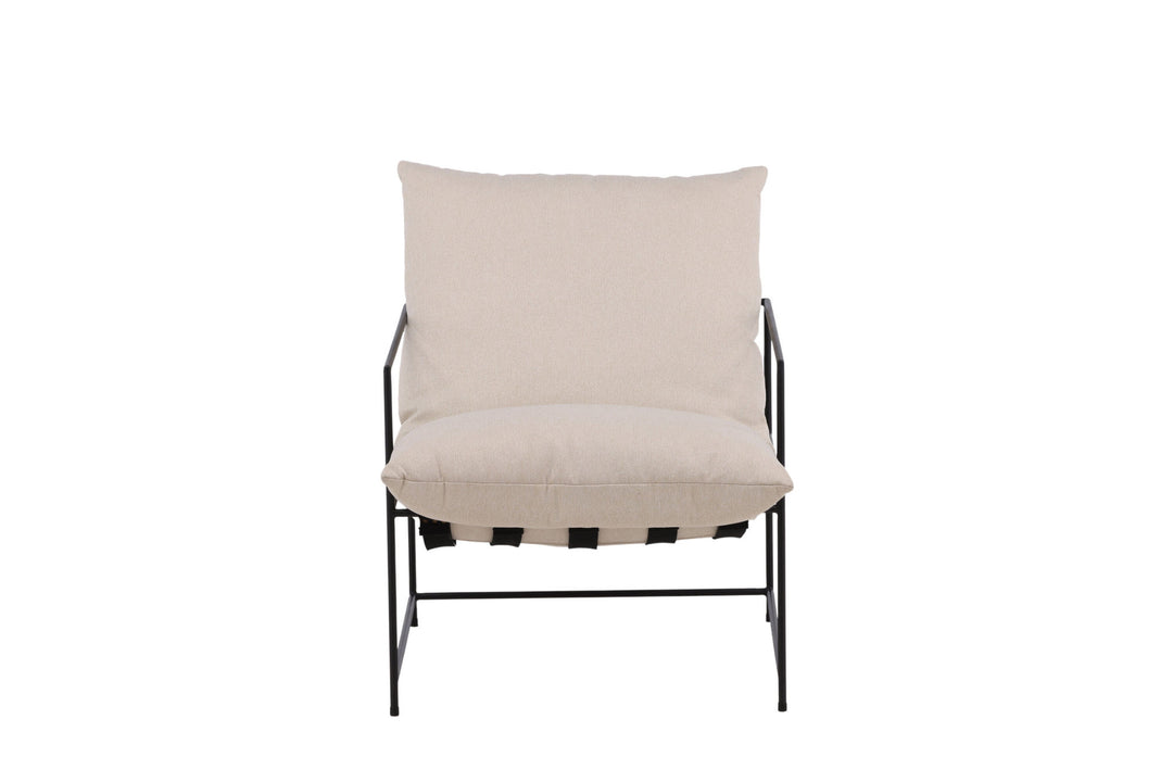 Venture Home Sedalia Single Sofa - Black / White Linen fabric