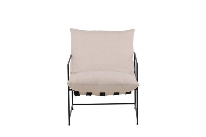 Venture Home Sedalia Single Sofa - Black / White Linen fabric