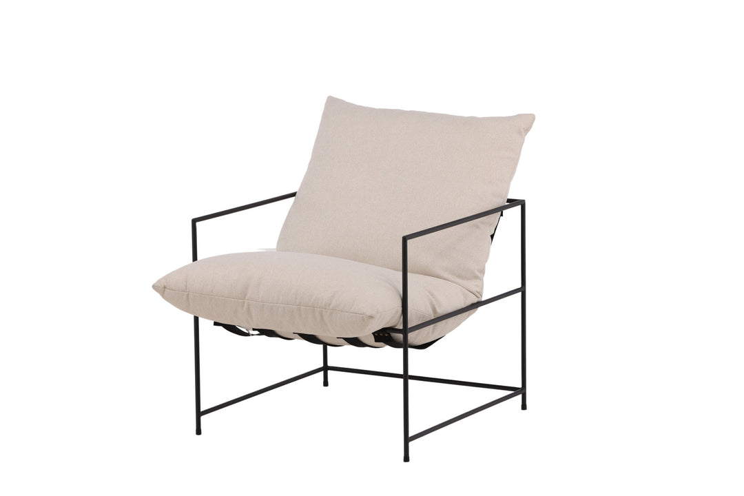 Venture Home Sedalia Single Sofa - Black / White Linen fabric