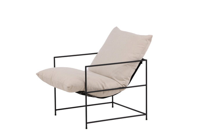 Venture Home Sedalia Single Sofa - Black / White Linen fabric