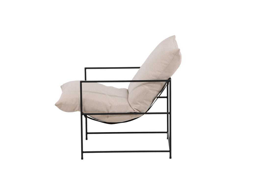 Venture Home Sedalia Single Sofa - Black / White Linen fabric