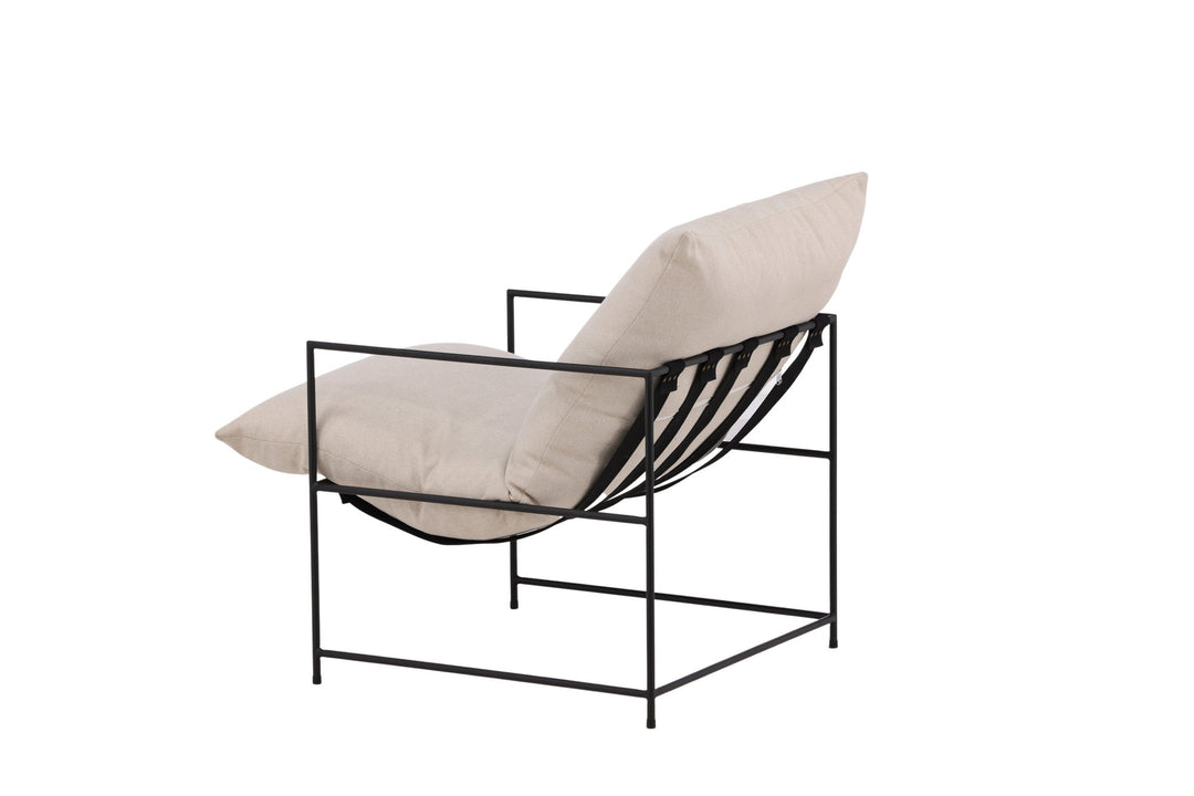 Venture Home Sedalia Single Sofa - Black / White Linen fabric