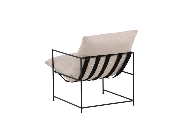 Venture Home Sedalia Single Sofa - Black / White Linen fabric