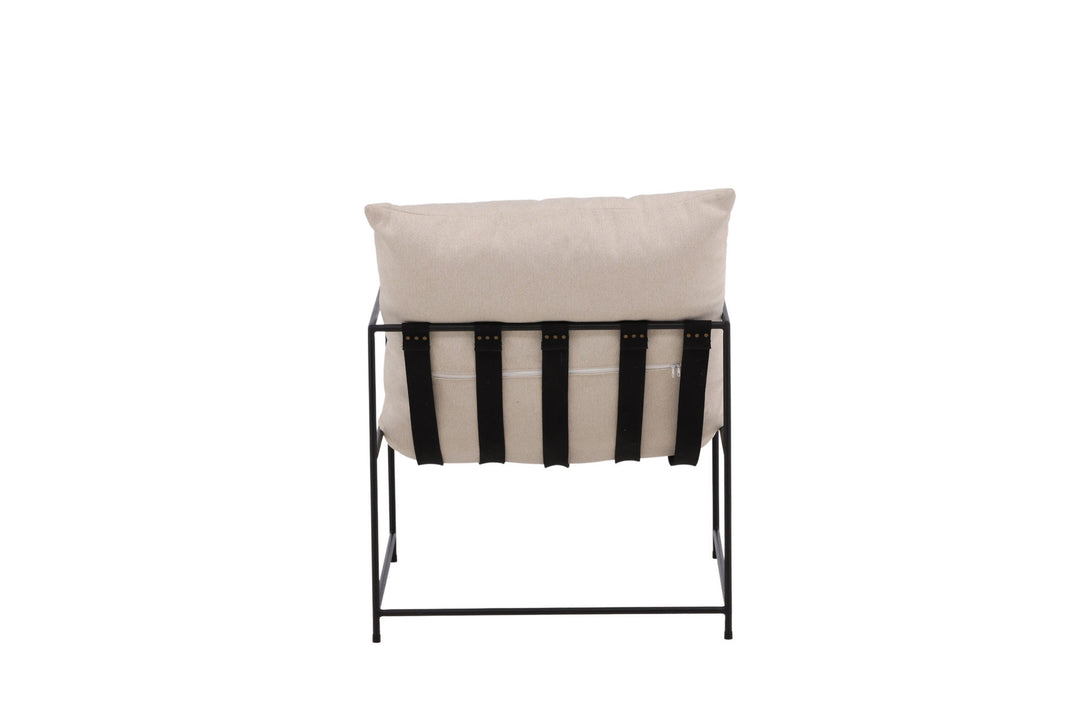 Venture Home Sedalia Single Sofa - Black / White Linen fabric