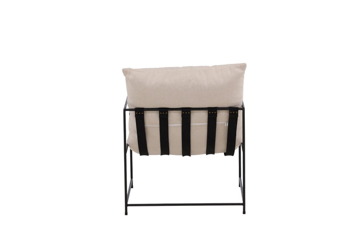 Venture Home Sedalia Single Sofa - Black / White Linen fabric