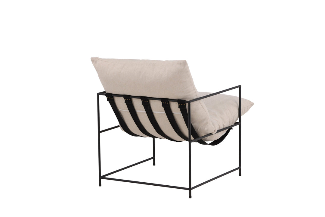 Venture Home Sedalia Single Sofa - Black / White Linen fabric