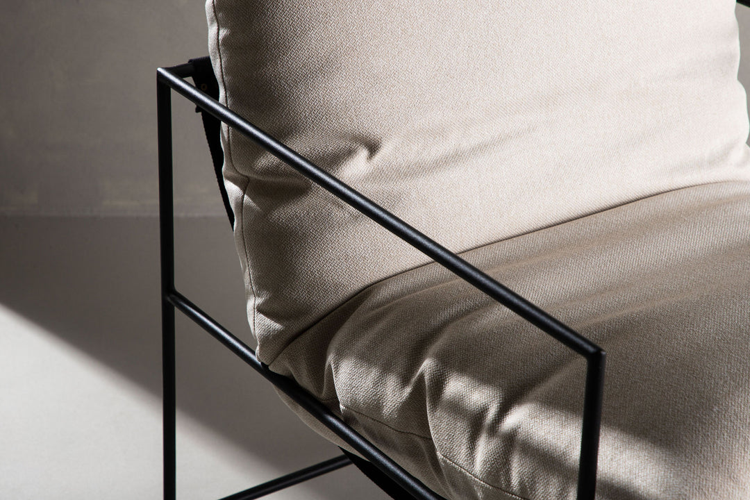 Venture Home Sedalia Single Sofa - Black / White Linen fabric