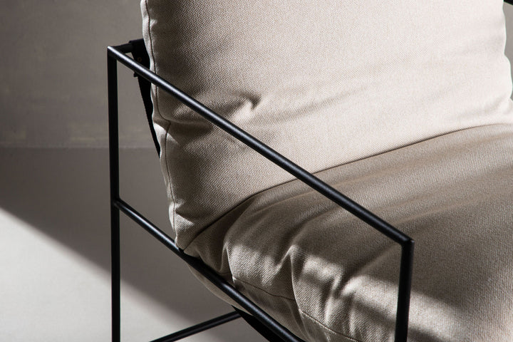 Venture Home Sedalia Single Sofa - Black / White Linen fabric