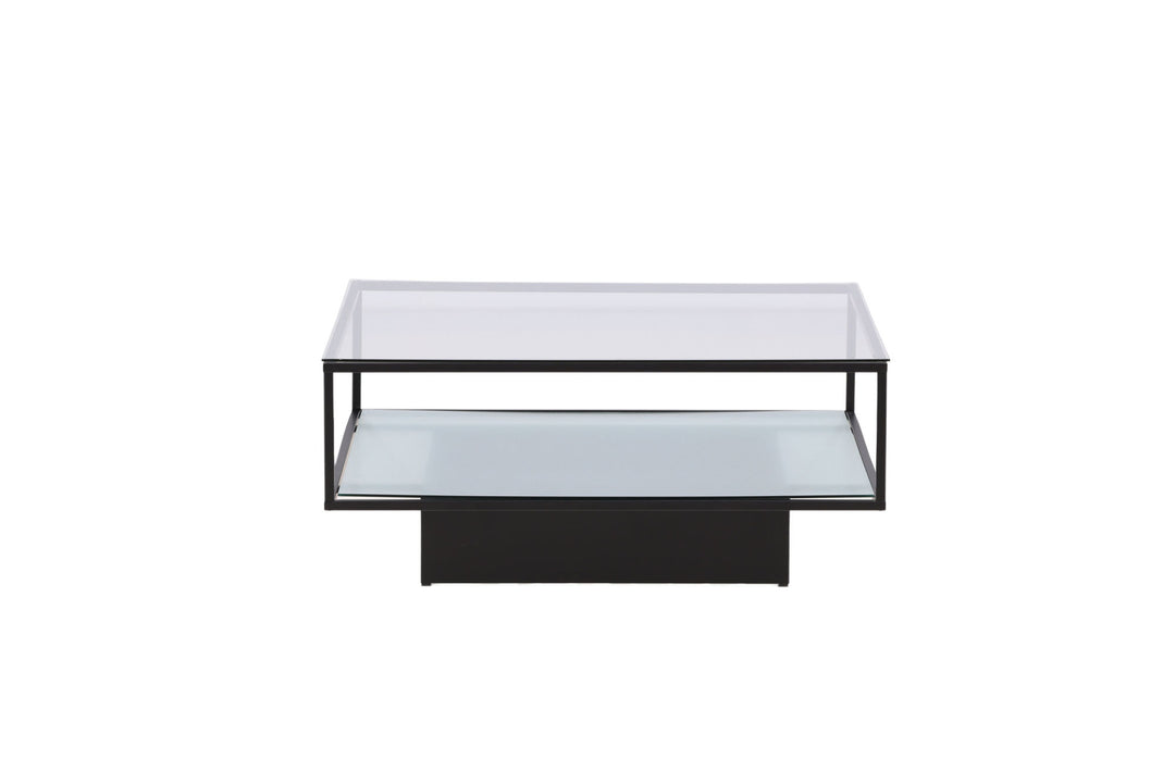 Furniture Fashion Maglehem Sofa Table - Black / Clear glass